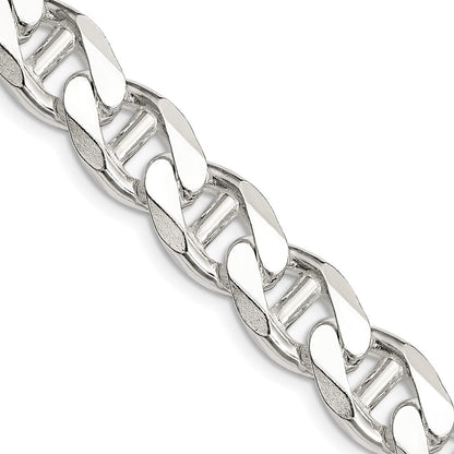 Sterlingsilber 10.8mm Diamantiert Flach Anker Panzer Halskette