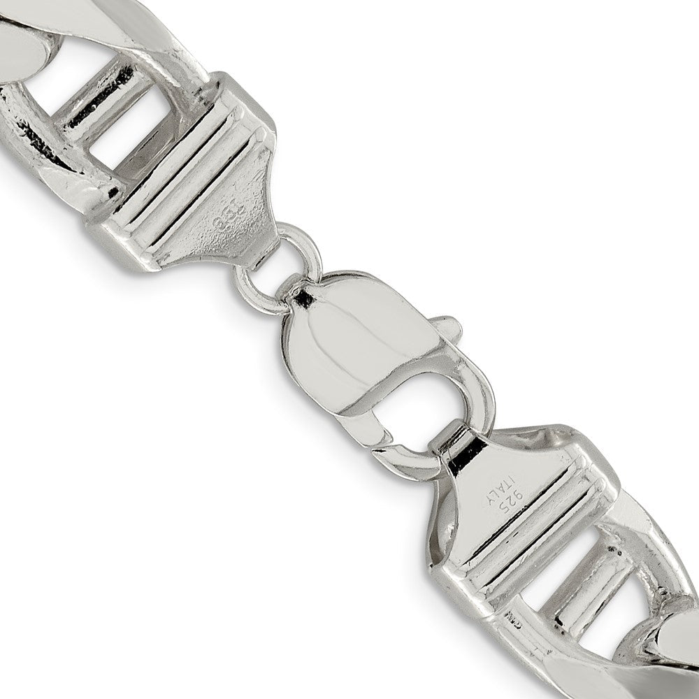 Sterlingsilber 13.5mm Diamantiert Flach Anker Panzer Halskette