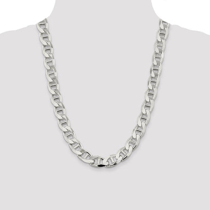 Sterlingsilber 13.5mm Diamantiert Flach Anker Panzer Halskette