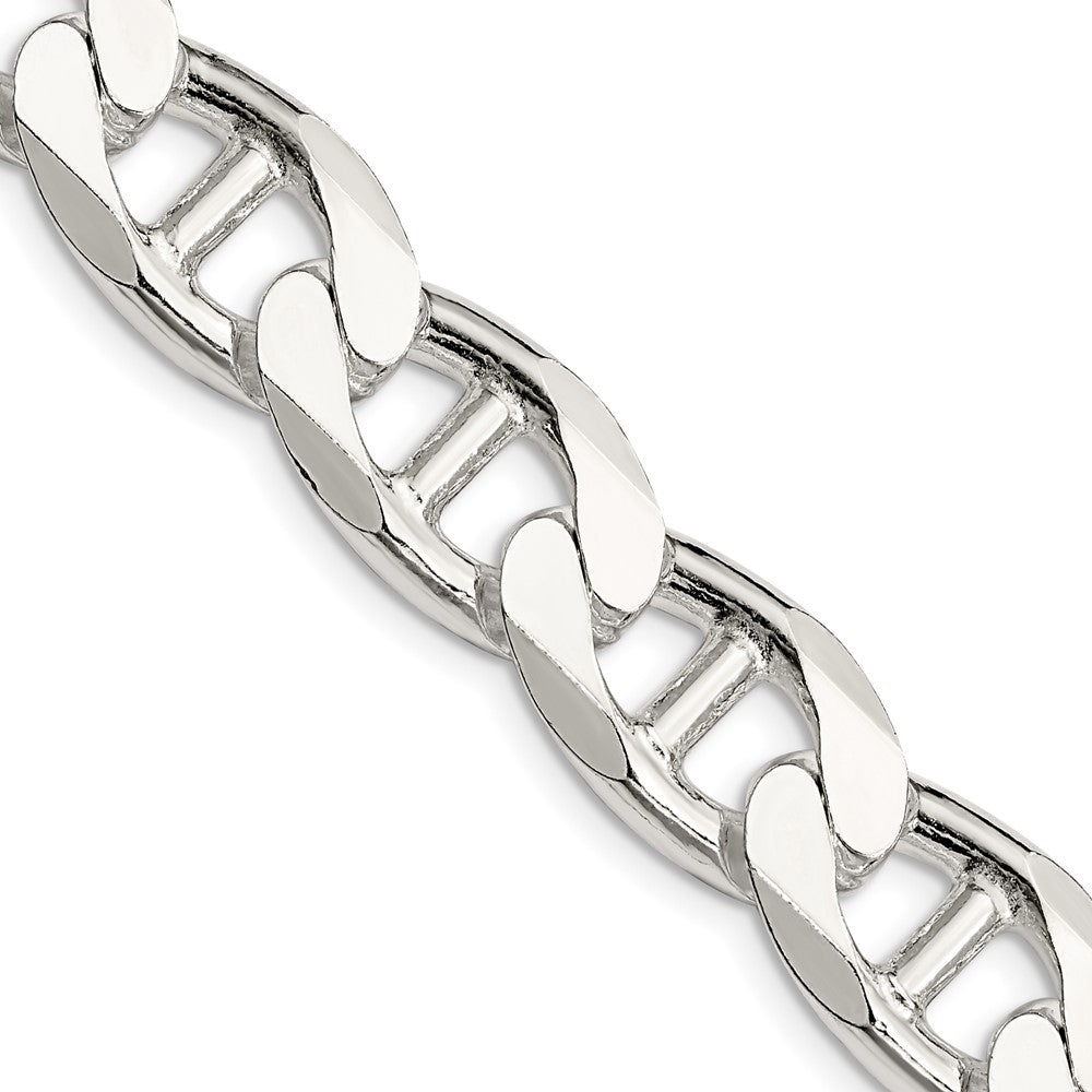 Sterlingsilber 13.5mm Diamantiert Flach Anker Panzer Halskette