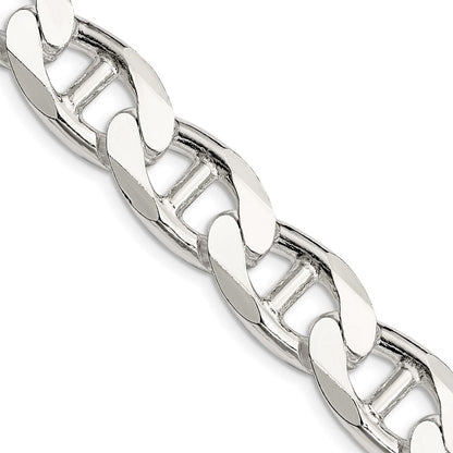 Sterlingsilber 13.5mm Diamantiert Flach Anker Panzer Halskette