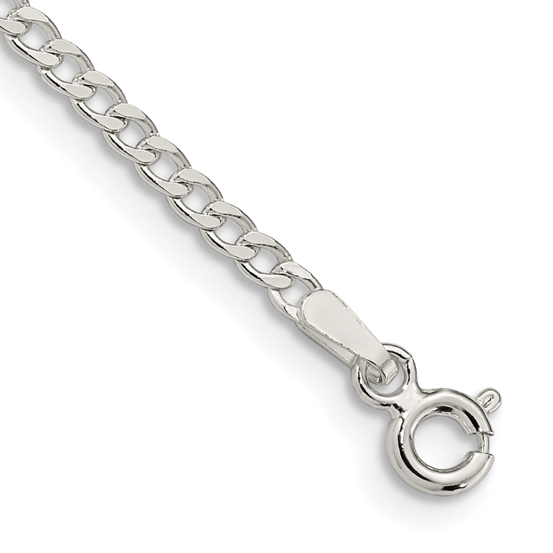 Sterlingsilber 2.3mm Abgeschrägt Panzer Gliederarmband