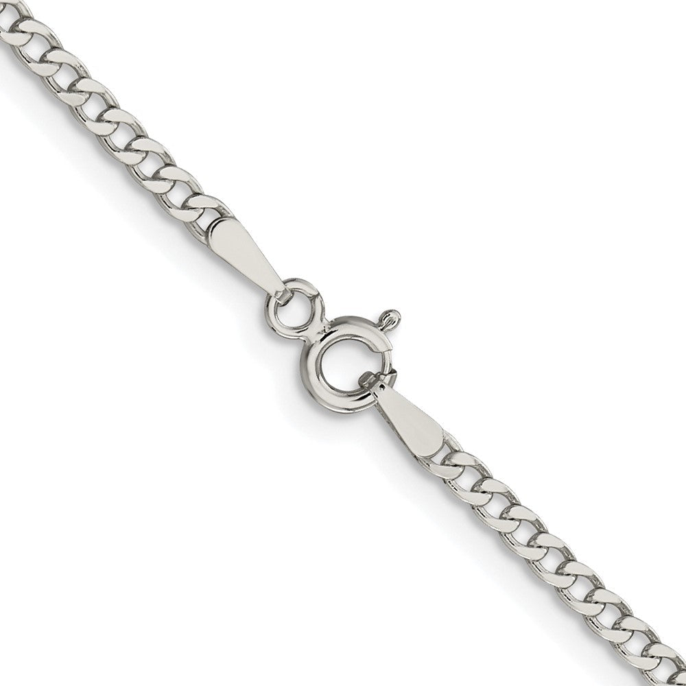 Sterlingsilber Rhodiniert 2.3mm Abgeschrägt Panzer Kette