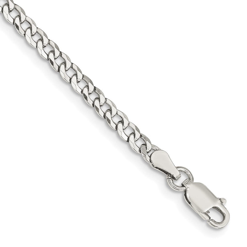 Sterlingsilber 3.2mm Abgeschrägt Panzer Gliederarmband