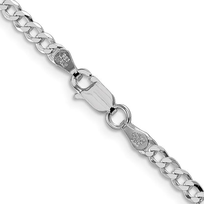 Sterlingsilber Rhodiniert 3.2mm Abgeschrägt Panzer Kette