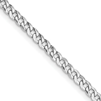 Sterlingsilber Rhodiniert 3.2mm Abgeschrägt Panzer Kette