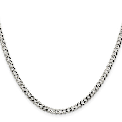 Sterlingsilber 4mm Abgeschrägt Panzer Halskette