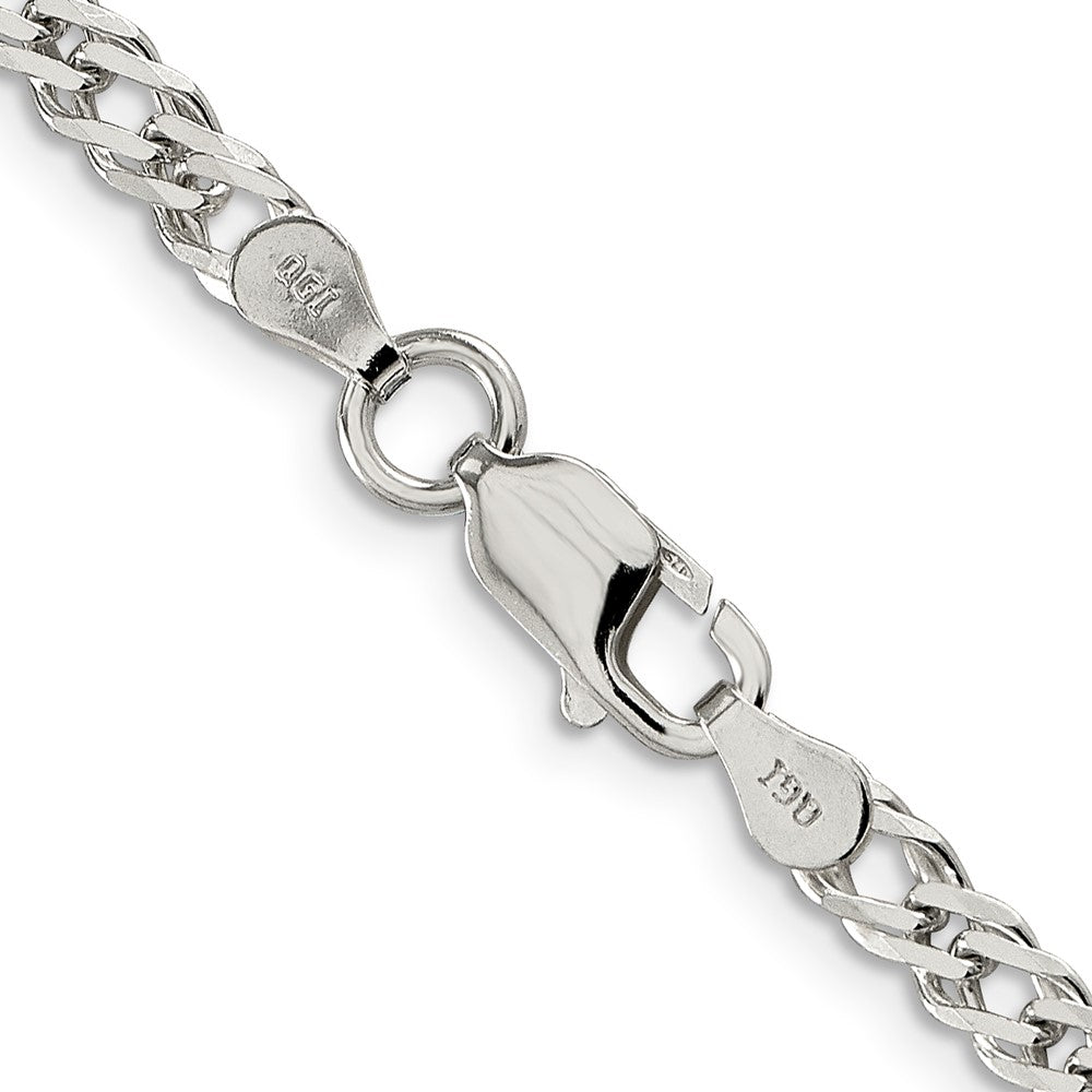 Sterlingsilber 4mm Abgeschrägt Panzer Halskette