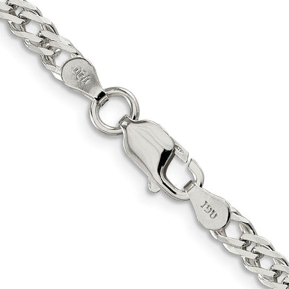 Sterlingsilber 4mm Abgeschrägt Panzer Halskette
