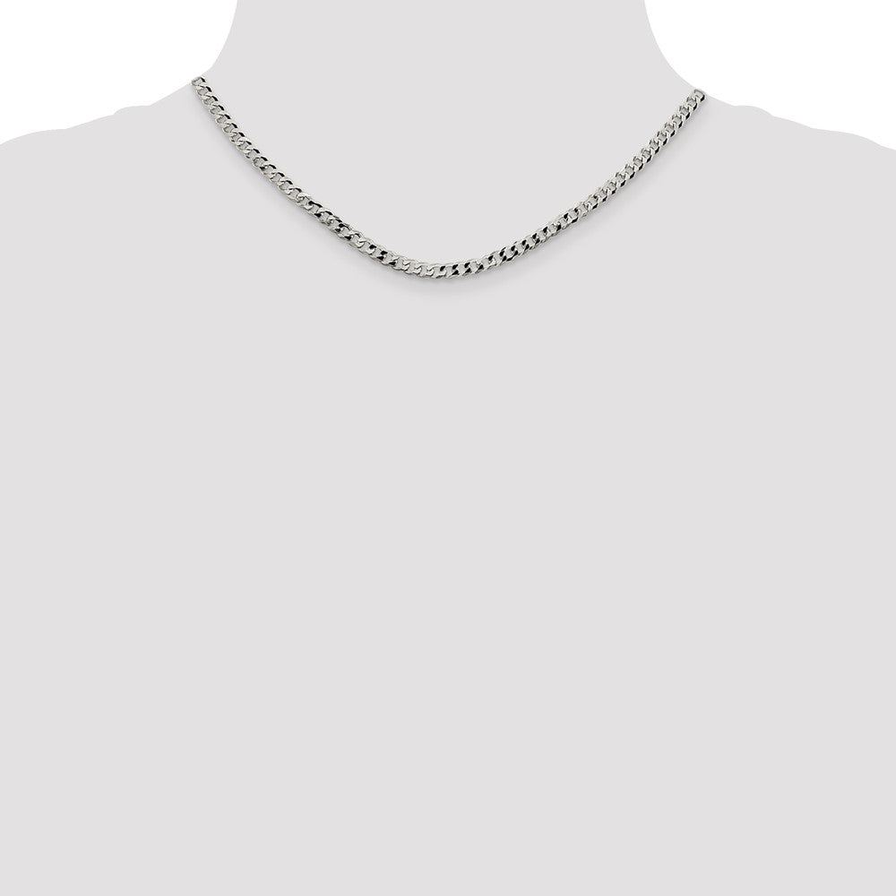 Sterlingsilber 4mm Abgeschrägt Panzer Halskette
