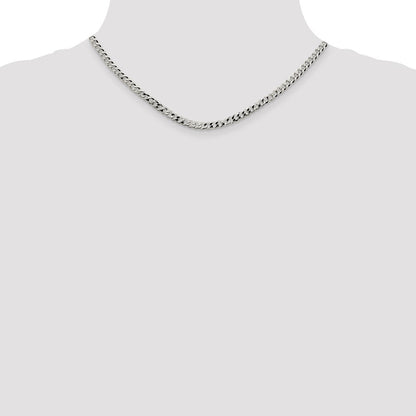 Sterlingsilber 4mm Abgeschrägt Panzer Halskette