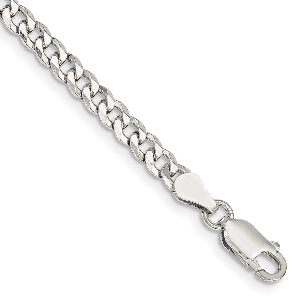 Sterlingsilber 4mm Abgeschrägt Panzer Gliederarmband