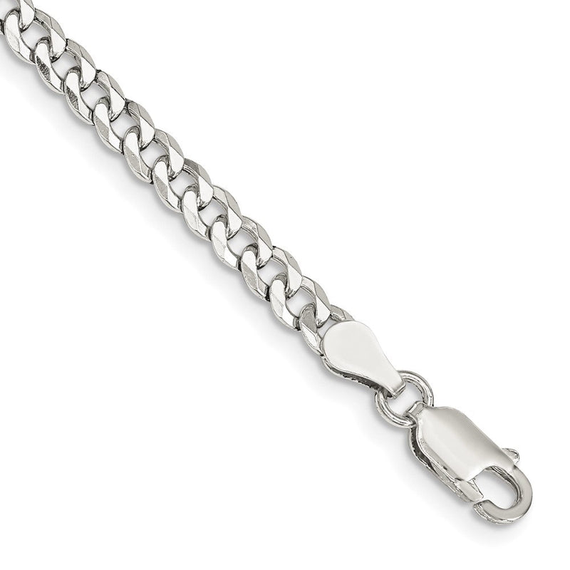 Sterlingsilber 4mm Abgeschrägt Panzer Gliederarmband