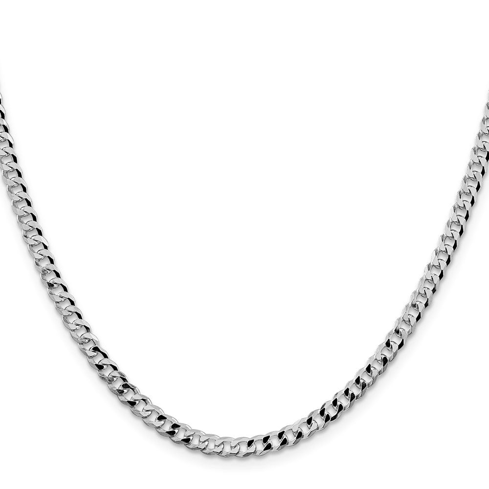 Sterlingsilber Rhodiniert 4mm Abgeschrägt Panzer Kette