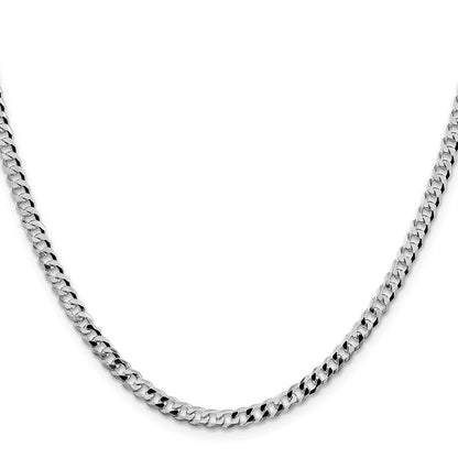 Sterlingsilber Rhodiniert 4mm Abgeschrägt Panzer Kette