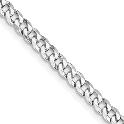 Sterlingsilber Rhodiniert 4mm Abgeschrägt Panzer Kette