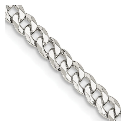 Sterlingsilber 4mm Abgeschrägt Panzer Halskette