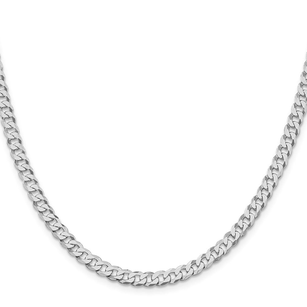 Sterlingsilber Rhodiniert 5mm Abgeschrägt Panzer Kette