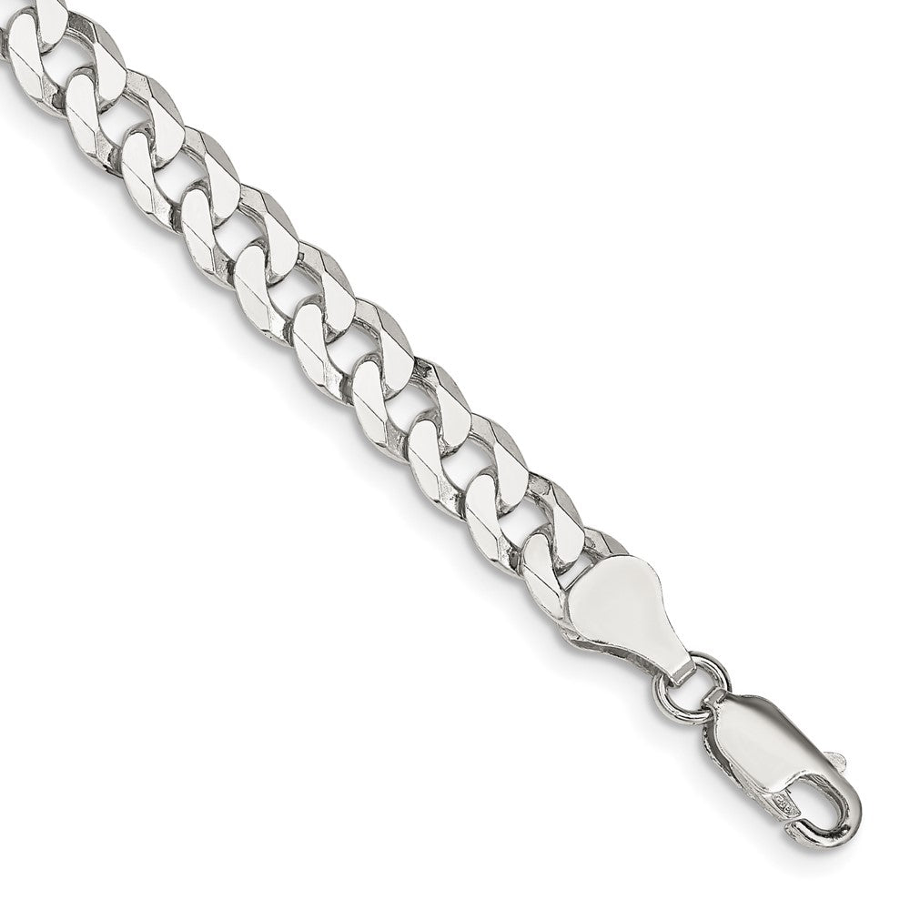 Sterlingsilber 6mm Abgeschrägt Panzer Gliederarmband