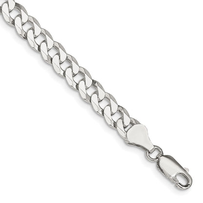 Sterlingsilber 6mm Abgeschrägt Panzer Gliederarmband