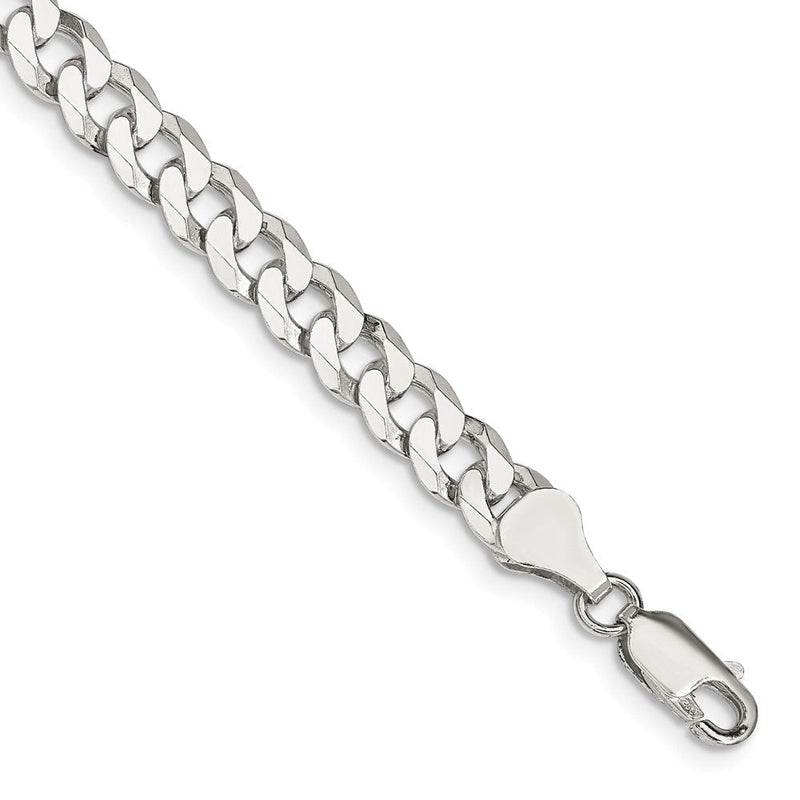 Sterlingsilber 6mm Abgeschrägt Panzer Gliederarmband