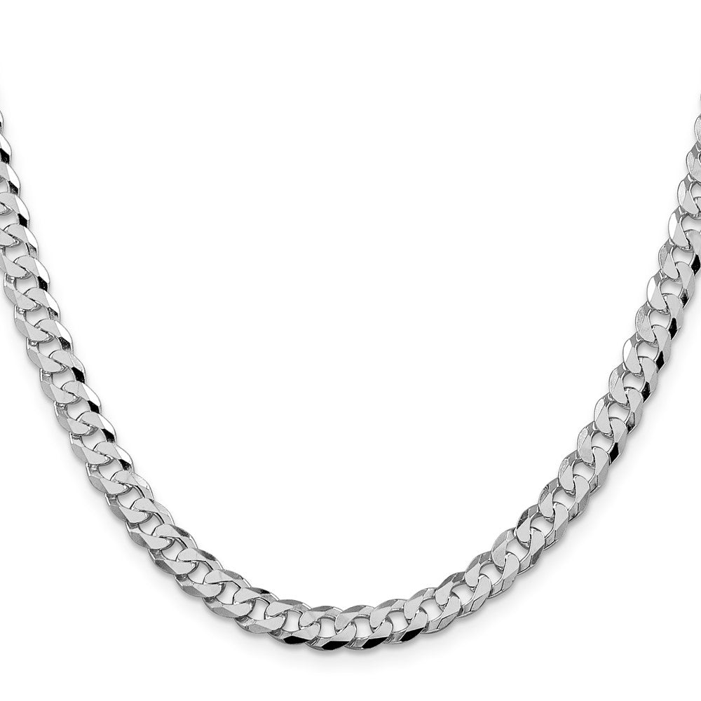 Sterlingsilber Rhodiniert 6mm Abgeschrägt Panzer Kette