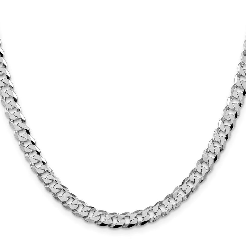 Sterlingsilber Rhodiniert 6mm Abgeschrägt Panzer Kette