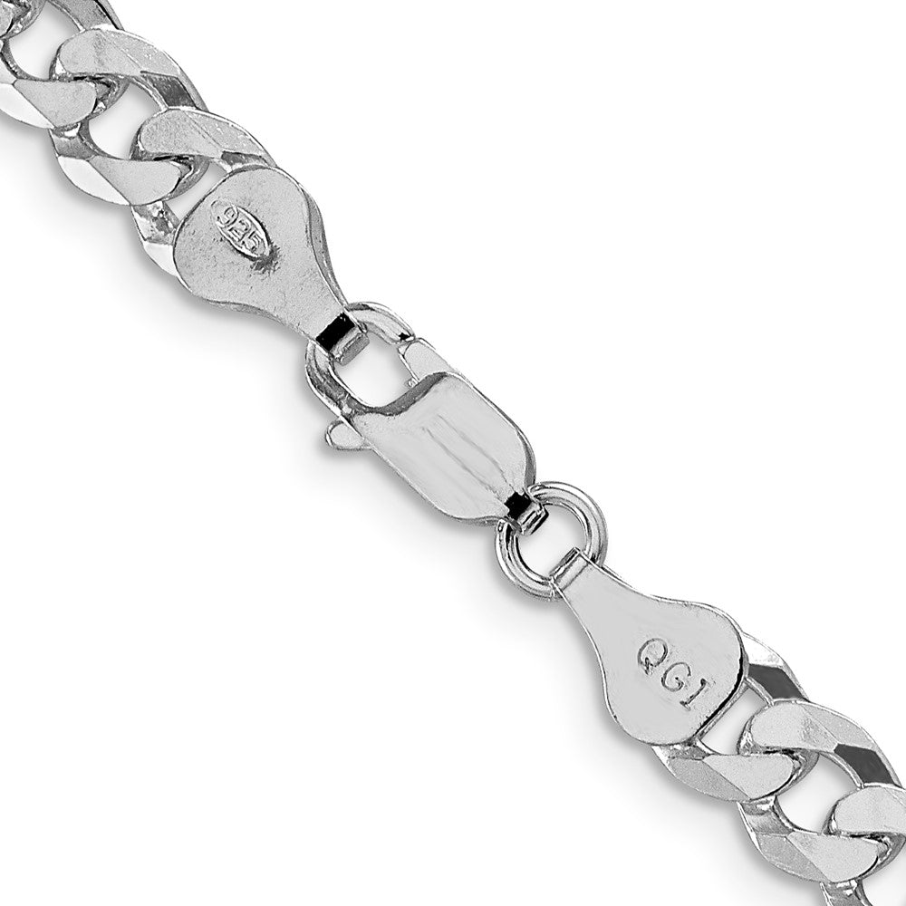 Sterlingsilber Rhodiniert 6mm Abgeschrägt Panzer Kette