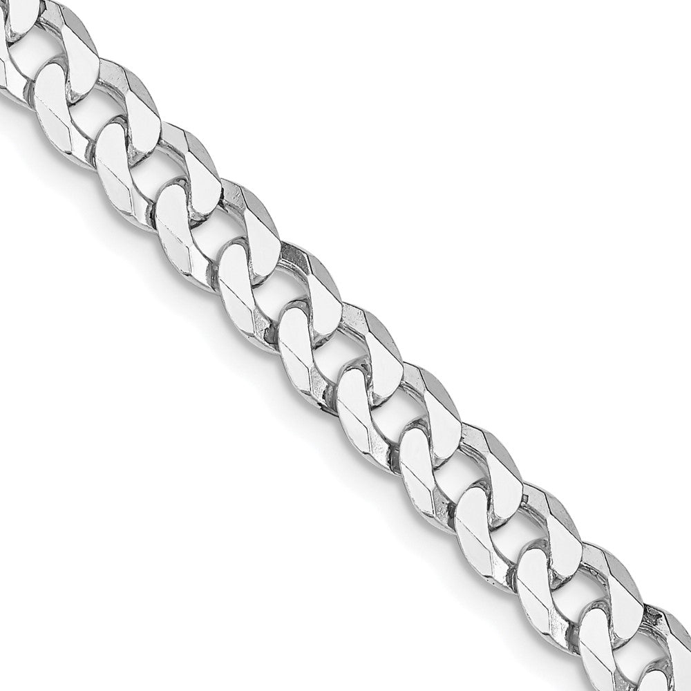 Sterlingsilber Rhodiniert 6mm Abgeschrägt Panzer Kette