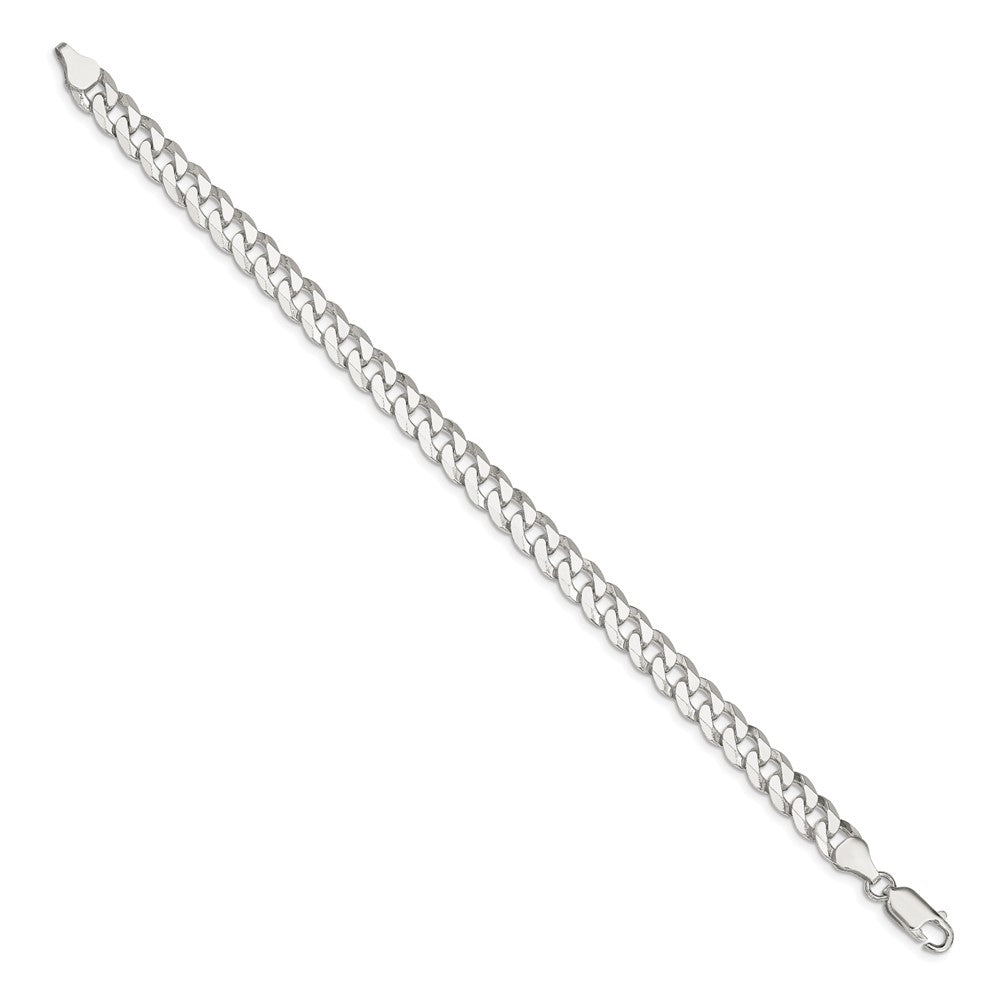 Sterlingsilber 7mm Abgeschrägt Panzer Gliederarmband