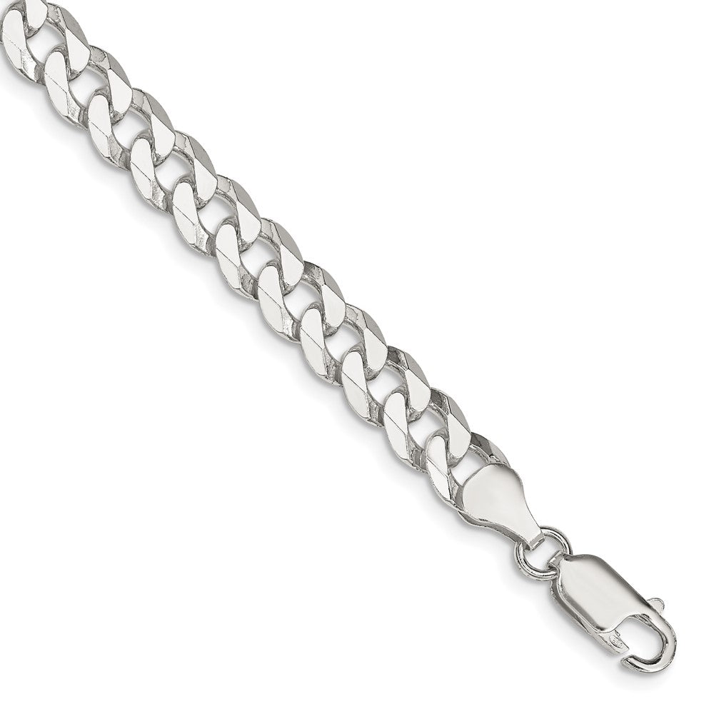 Sterlingsilber 7mm Abgeschrägt Panzer Gliederarmband