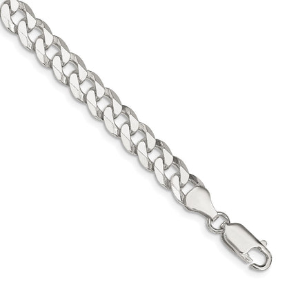 Sterlingsilber 7mm Abgeschrägt Panzer Gliederarmband