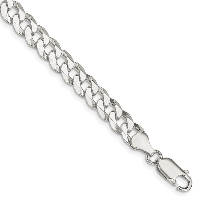 Sterlingsilber 7mm Abgeschrägt Panzer Gliederarmband