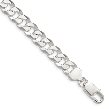 Sterlingsilber 8.5mm Abgeschrägt Panzer Gliederarmband