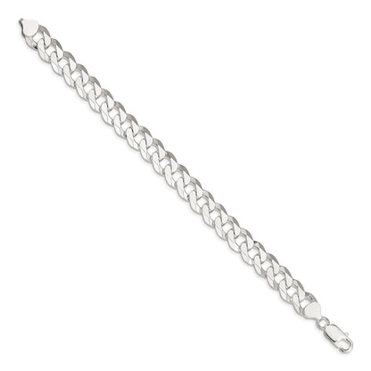 Sterlingsilber 10.6mm Abgeschrägt Panzer Gliederarmband