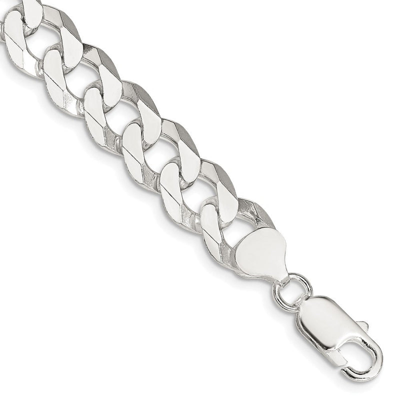 Sterlingsilber 10.6mm Abgeschrägt Panzer Gliederarmband