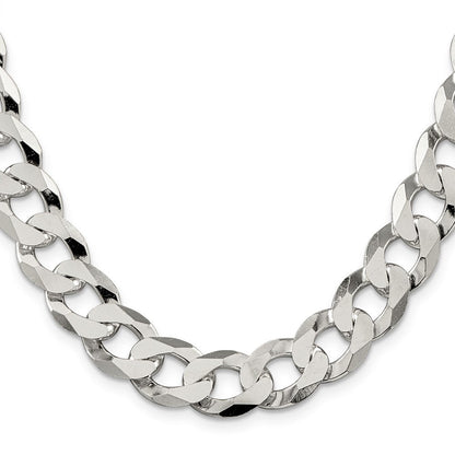 Sterlingsilber 13mm Abgeschrägt Panzer Halskette