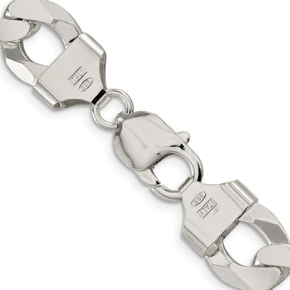 Sterlingsilber 13mm Abgeschrägt Panzer Halskette
