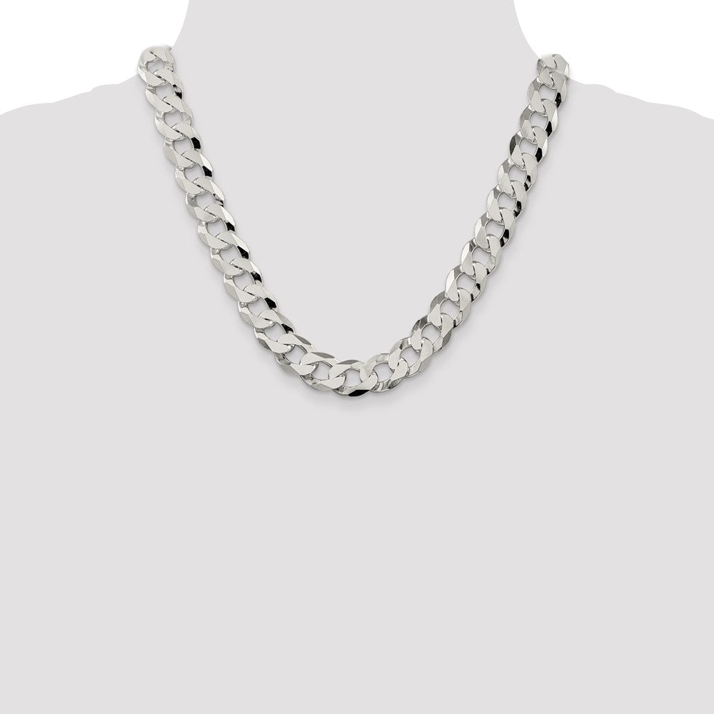 Sterlingsilber 13mm Abgeschrägt Panzer Halskette