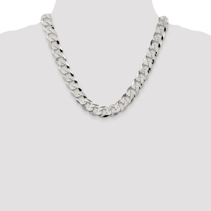 Sterlingsilber 13mm Abgeschrägt Panzer Halskette