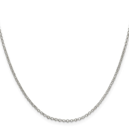 Sterlingsilber 2mm Erbs Kette mit 2 Zoll Verlängerung. Halskette