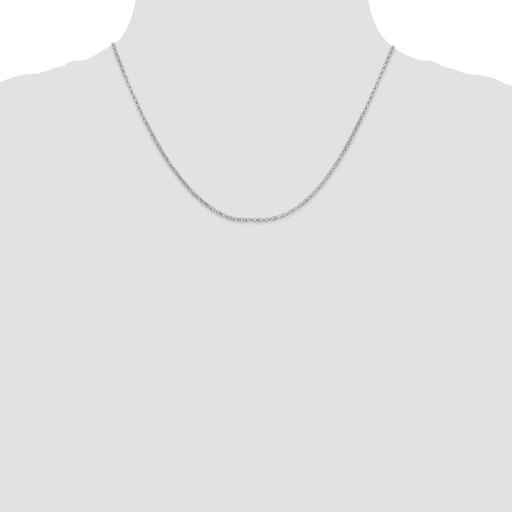 Sterlingsilber 2mm Erbs Kette mit 2 Zoll Verlängerung. Halskette