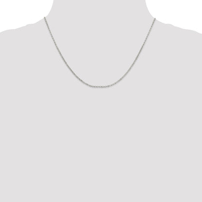 Sterlingsilber 2mm Erbs Kette mit 2 Zoll Verlängerung. Halskette