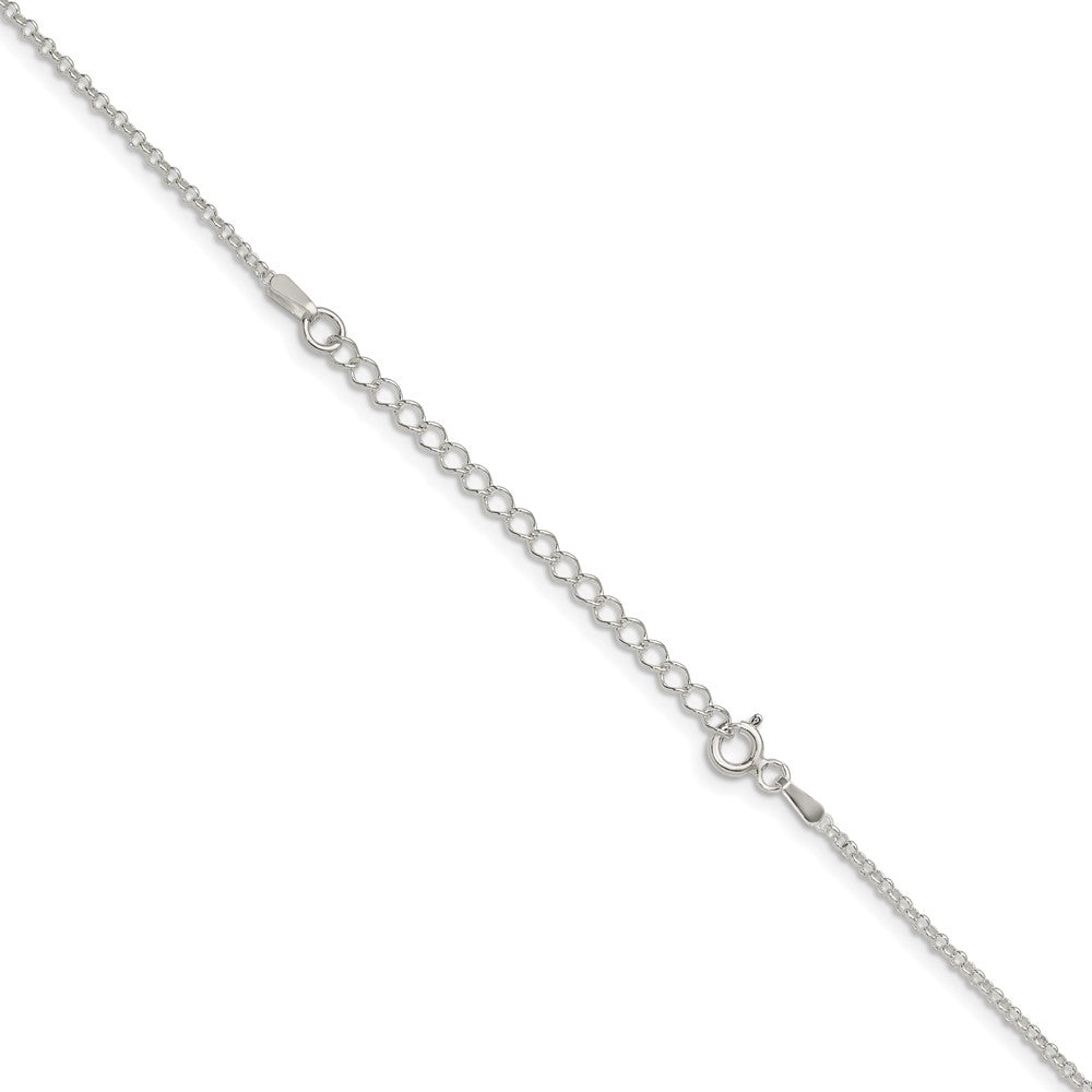 Sterlingsilber 1.5mm Erbs Kette mit 2 Zoll Verlängerung. Halskette