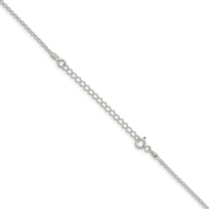 Sterlingsilber 1.5mm Erbs Kette mit 2 Zoll Verlängerung. Halskette