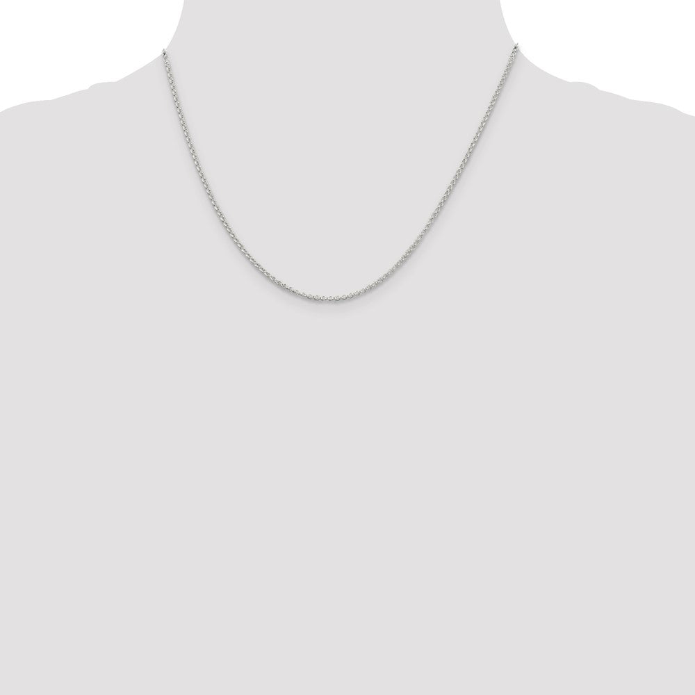 18 Zoll Sterlingsilber Rhodiniert 1.5mm Erbs Kette mit A 2 Extention