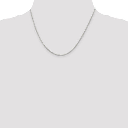 18 Zoll Sterlingsilber Rhodiniert 1.5mm Erbs Kette mit A 2 Extention
