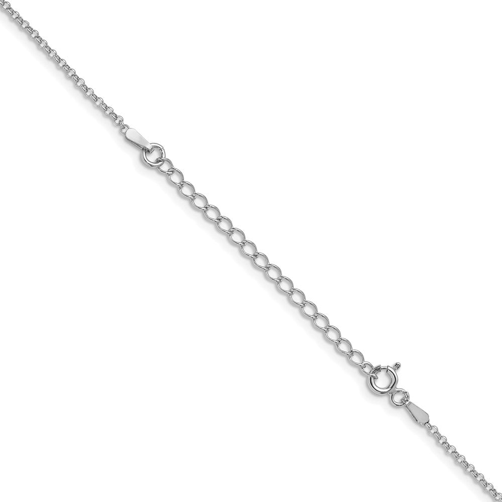 18 Zoll Sterlingsilber Rhodiniert 1.5mm Erbs Kette mit A 2 Extention