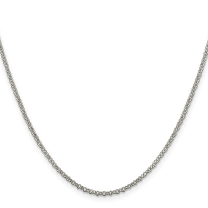 Sterlingsilber 2mm Erbs Kette mit 2 Zoll Verlängerung. Halskette