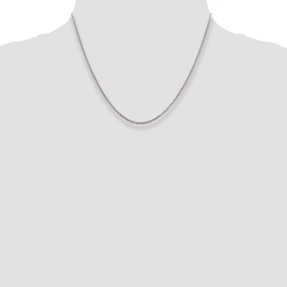 Sterlingsilber 2mm Erbs Kette mit 2 Zoll Verlängerung. Halskette